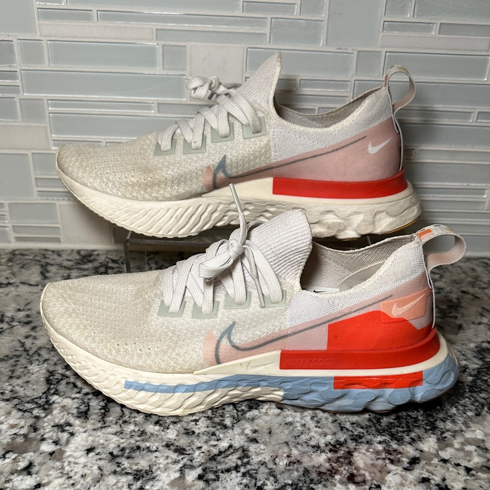 Nike React Infinity Run Flyknit Psychic Blue Coral Shoes - 12.5